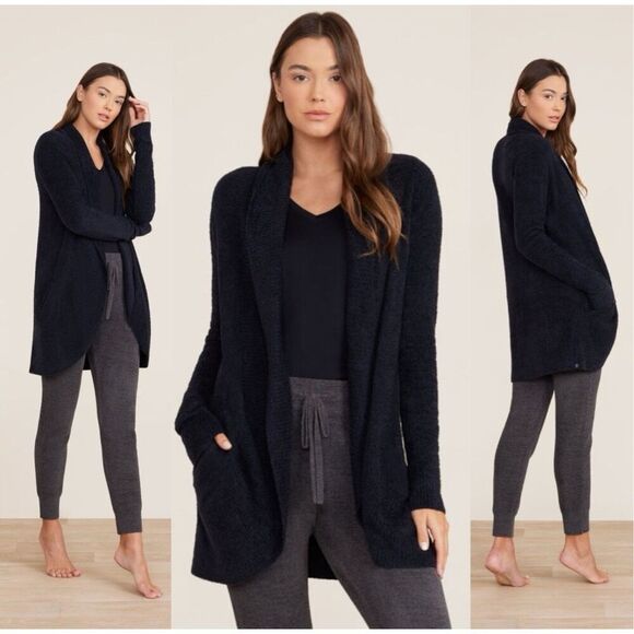 Barefoot dreams black cozy chic lite circle cardigan XS/S - Picture 1 of 9